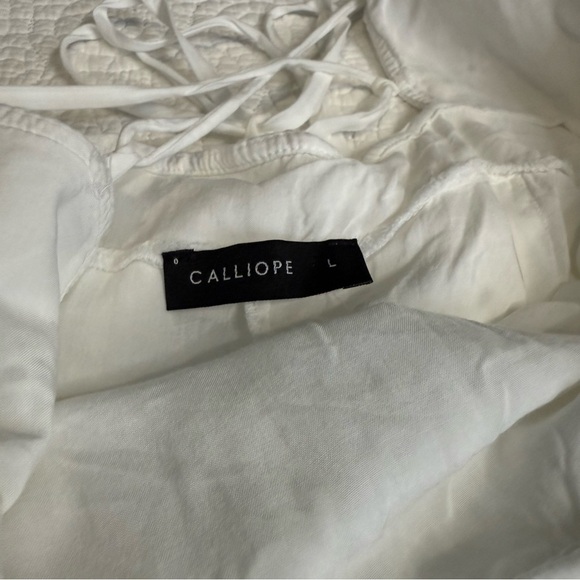 White Midi Dress 100% cotton size Large - Picture 13 of 13